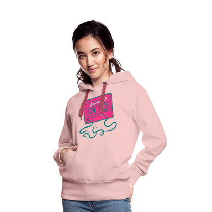Damen Kapuzenpullover mit retro Musikkassette Deveram - Kristallrosa