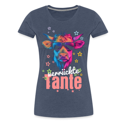 Moderne Tante Damen Premium T-Shirt - Blau meliert