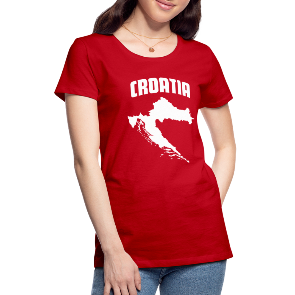 Damen-Baumwollhemd mit kroatischem Motiv - Rot