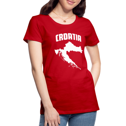 Damen-Baumwollhemd mit kroatischem Motiv - Rot