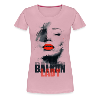 Balkan Frau Damen Premium T-Shirt - Hellrosa