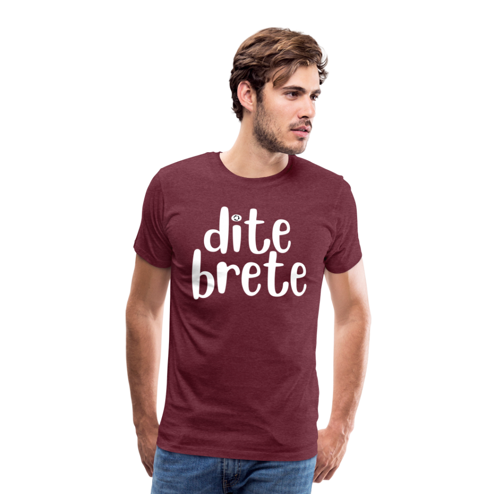 Dite Brete Herren Premium T-Shirt - Bordeauxrot meliert