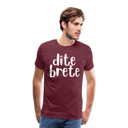 Dite Brete Herren Premium T-Shirt - Bordeauxrot meliert
