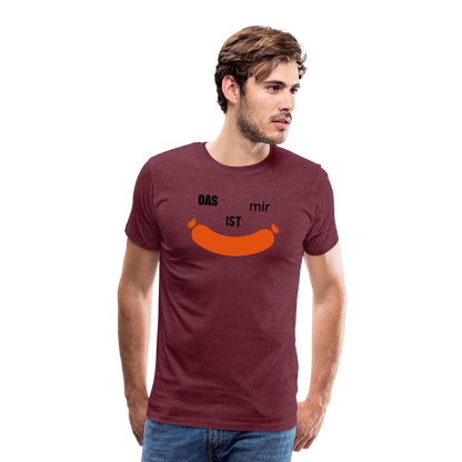 Das ist mir Wurst Herren Premium Baumwoll-T-Shirt - Bordeauxrot meliert
