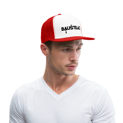 Baustelac Trucker-Kappe - Weiß/Rot