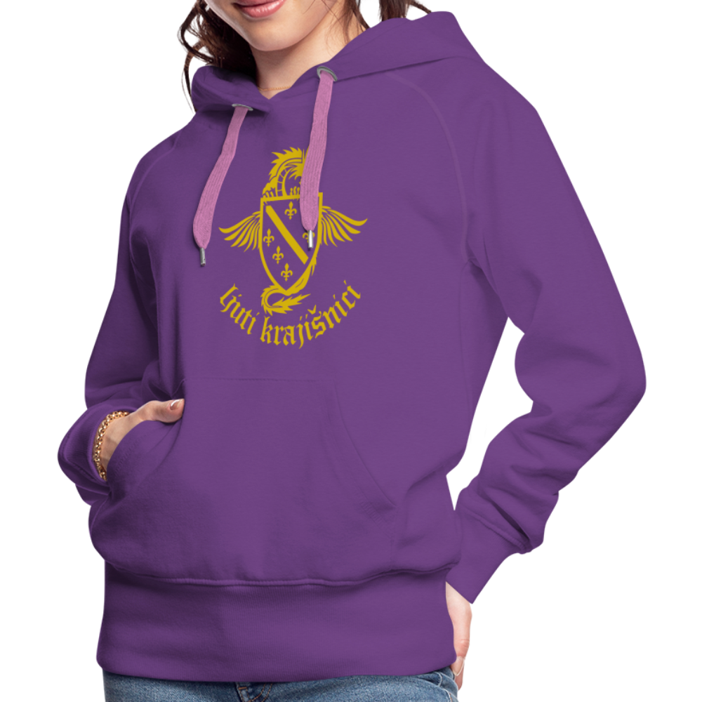 Ljuti Krajisnici Damen Premium Kapuzenpullover - Purple