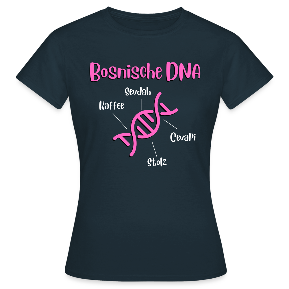 Bosnische DNA" Frauen Kurzärmeliges T-Shirt - Navy