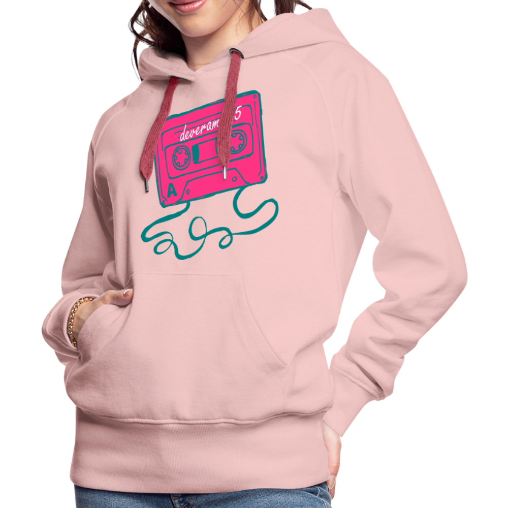 Damen Kapuzenpullover mit retro Musikkassette Deveram - Kristallrosa