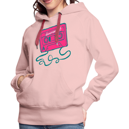 Damen Kapuzenpullover mit retro Musikkassette Deveram - Kristallrosa
