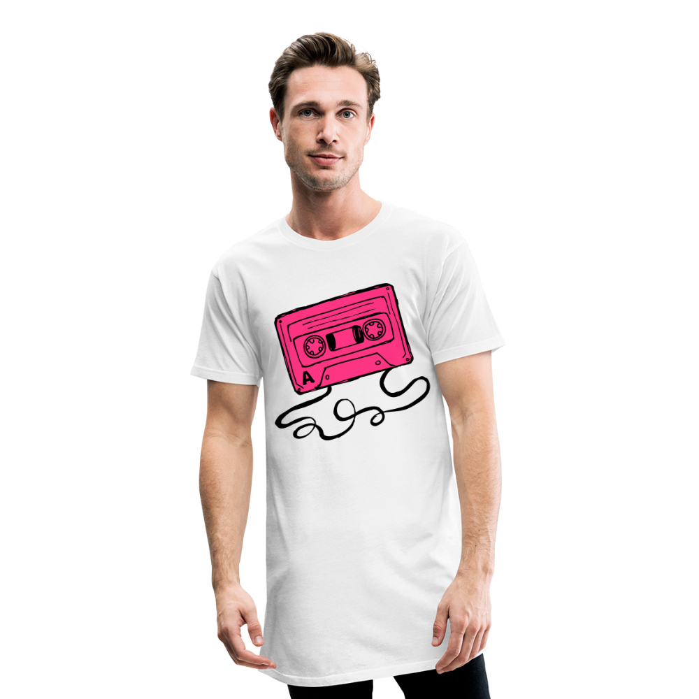 Deveram Herren-Langkörper-Urban-T-Shirt - Weiß