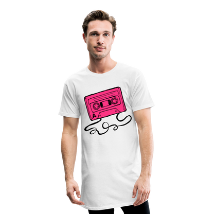 Deveram Herren-Langkörper-Urban-T-Shirt - Weiß