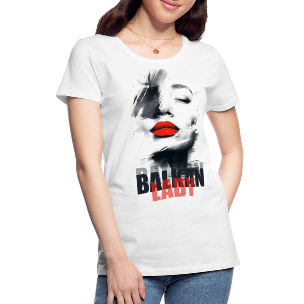 Balkan Frau Damen Premium T-Shirt - Weiß
