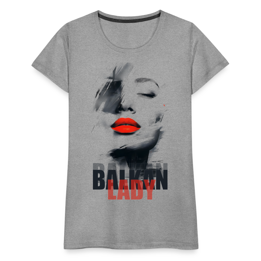 Balkan Frau Damen Premium T-Shirt - Grau meliert