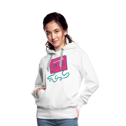 Damen Kapuzenpullover mit retro Musikkassette Deveram - Weiß