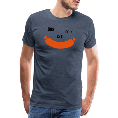 Das ist mir Wurst Herren Premium Baumwoll-T-Shirt - Blau meliert