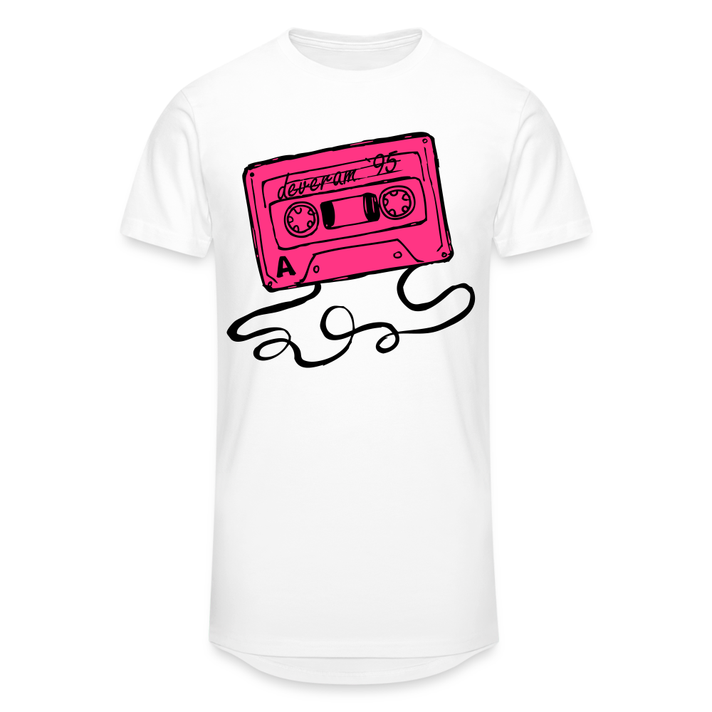 Deveram Herren-Langkörper-Urban-T-Shirt - Weiß