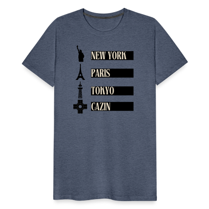 Cazin Herren Premium T-Shirt - Blau meliert
