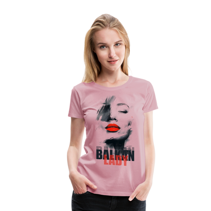Balkan Frau Damen Premium T-Shirt - Hellrosa