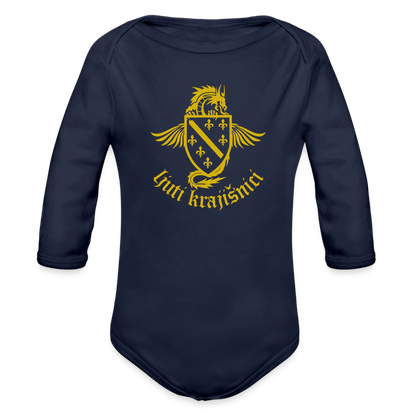 Ljuti Krajisnici Baby Bio-Langarm-Body - Dunkelnavy
