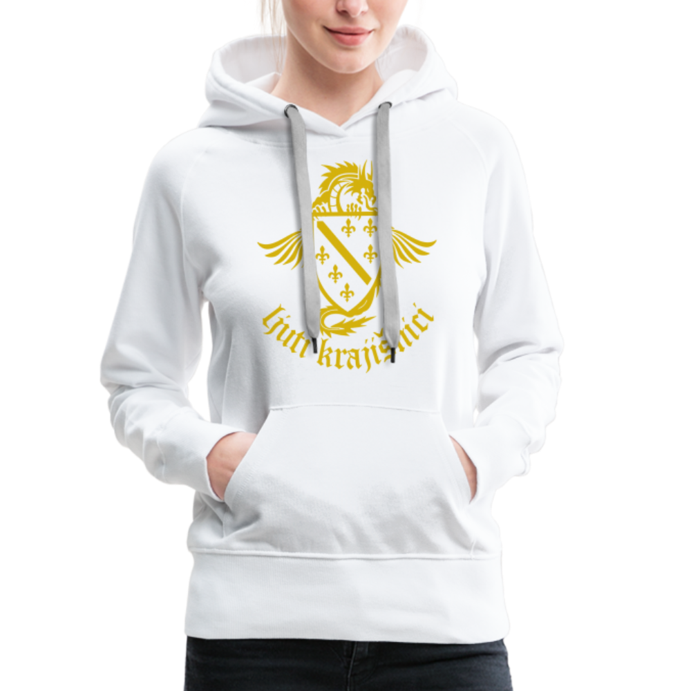 Ljuti Krajisnici Damen Premium Kapuzenpullover - Weiß