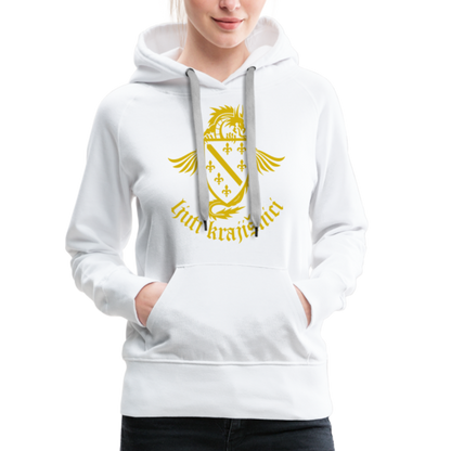 Ljuti Krajisnici Damen Premium Kapuzenpullover - Weiß