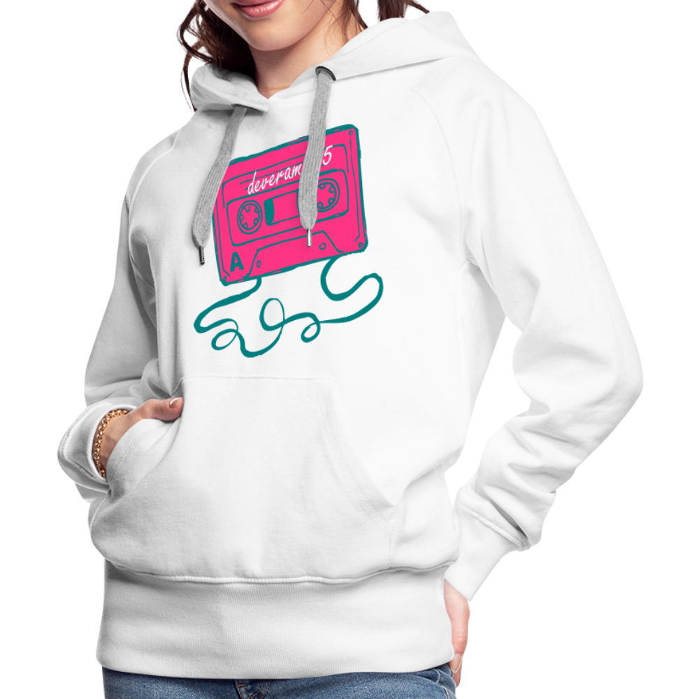 Damen Kapuzenpullover mit retro Musikkassette Deveram - Weiß