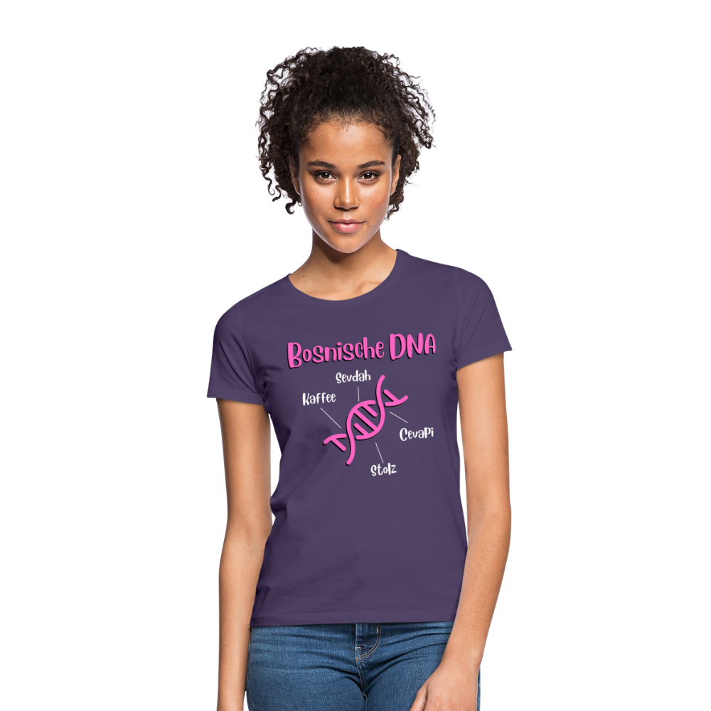 Bosnische DNA" Frauen Kurzärmeliges T-Shirt - Dunkellila
