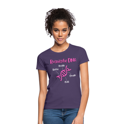 Bosnische DNA" Frauen Kurzärmeliges T-Shirt - Dunkellila