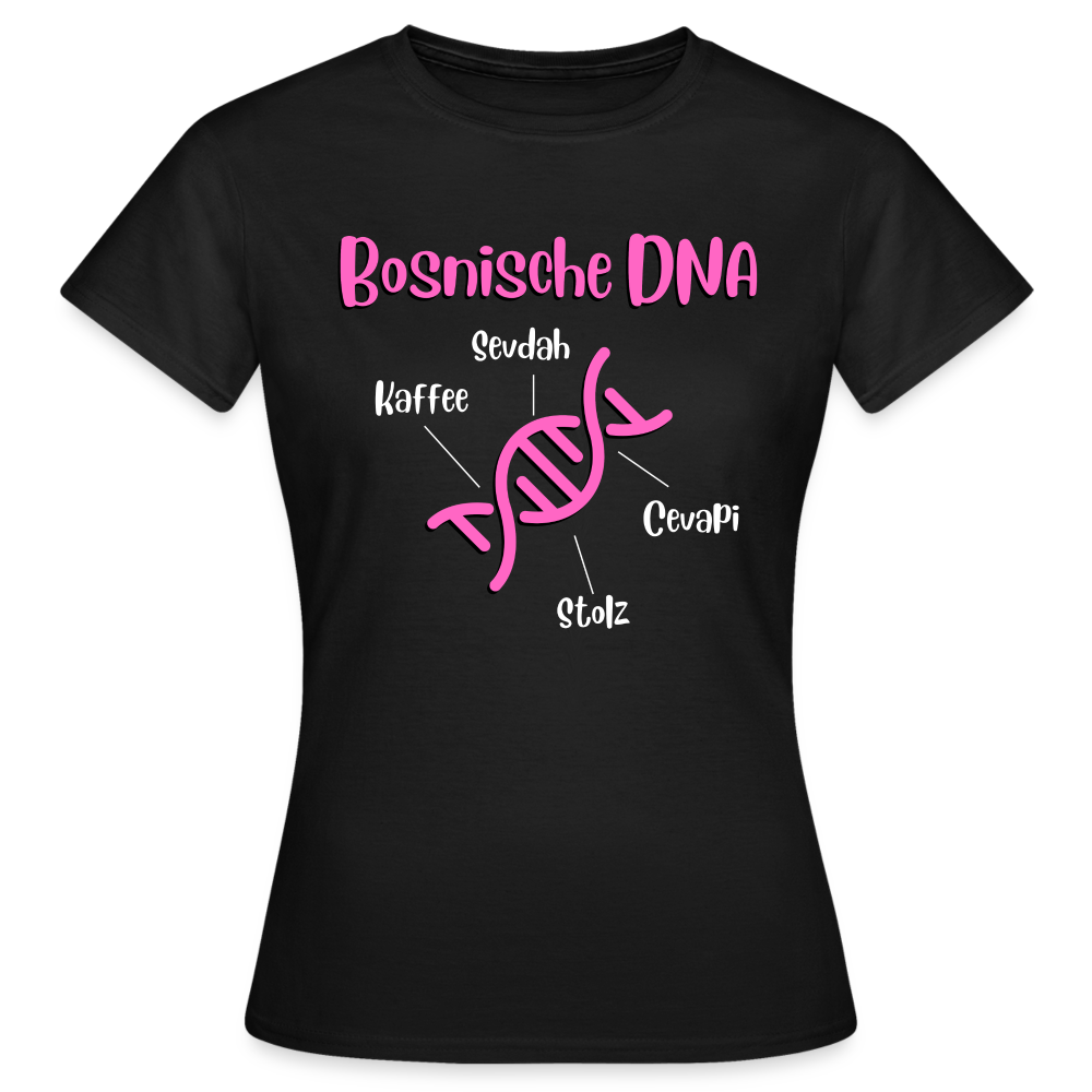 Bosnische DNA" Frauen Kurzärmeliges T-Shirt - Schwarz