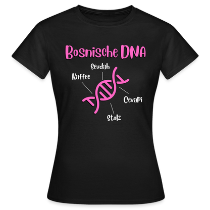 Bosnische DNA" Frauen Kurzärmeliges T-Shirt - Schwarz