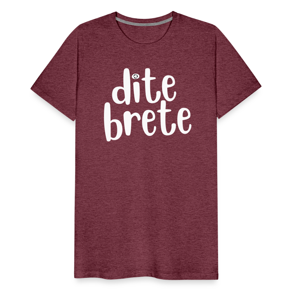 Dite Brete Herren Premium T-Shirt - Bordeauxrot meliert