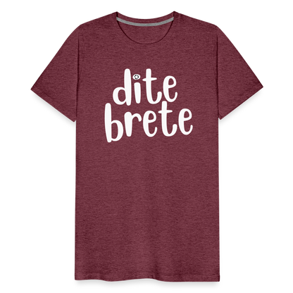 Dite Brete Herren Premium T-Shirt - Bordeauxrot meliert