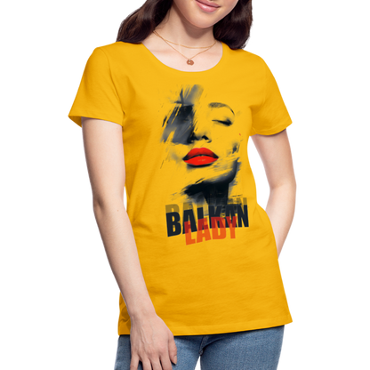 Balkan Frau Damen Premium T-Shirt - Sonnengelb