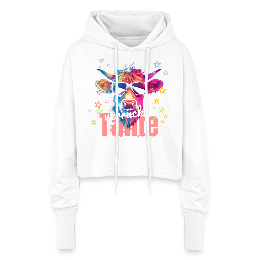 Verrückte Tante Kurzer Damen-Hoodie - Weiß