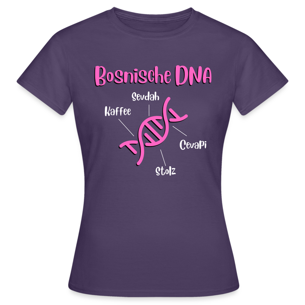 Bosnische DNA" Frauen Kurzärmeliges T-Shirt - Dunkellila