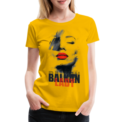 Balkan Frau Damen Premium T-Shirt - Sonnengelb