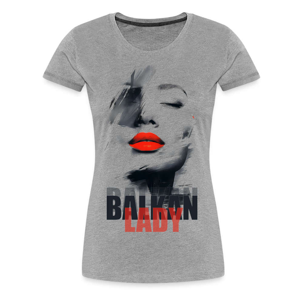 Balkan Frau Damen Premium T-Shirt - Grau meliert