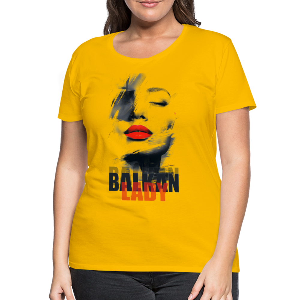 Balkan Frau Damen Premium T-Shirt - Sonnengelb