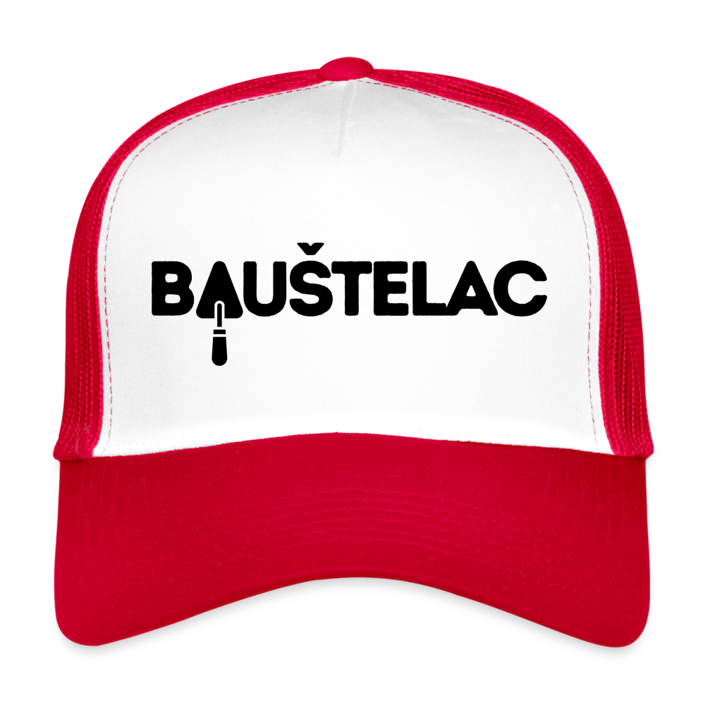 Baustelac Trucker-Kappe - Weiß/Rot