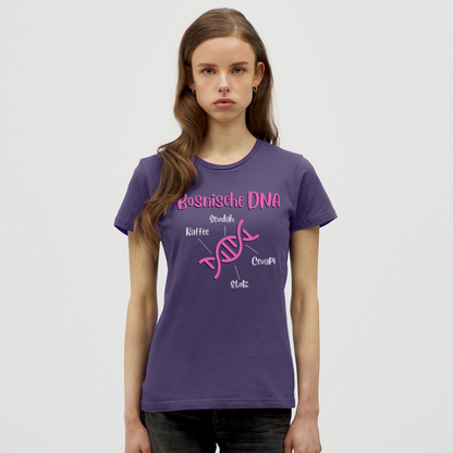 Bosnische DNA" Frauen Kurzärmeliges T-Shirt - Dunkellila