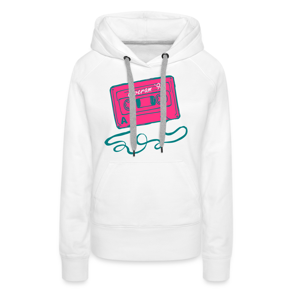 Damen Kapuzenpullover mit retro Musikkassette Deveram - Weiß