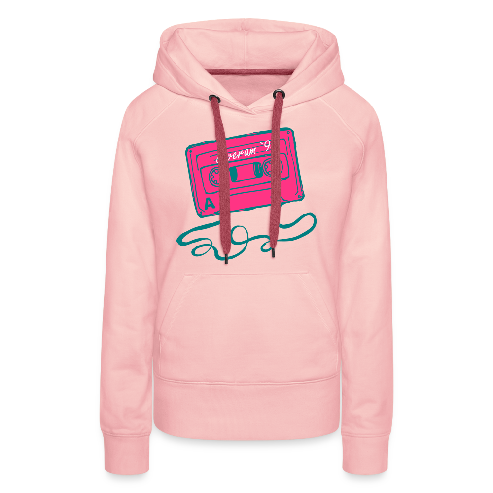 Damen Kapuzenpullover mit retro Musikkassette Deveram - Kristallrosa