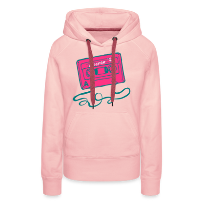 Damen Kapuzenpullover mit retro Musikkassette Deveram - Kristallrosa