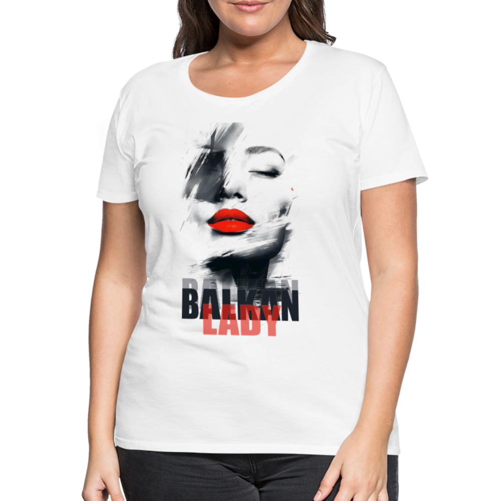 Balkan Frau Damen Premium T-Shirt - Weiß