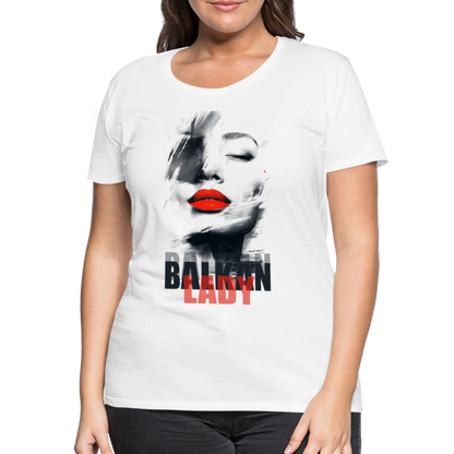 Balkan Frau Damen Premium T-Shirt - Weiß