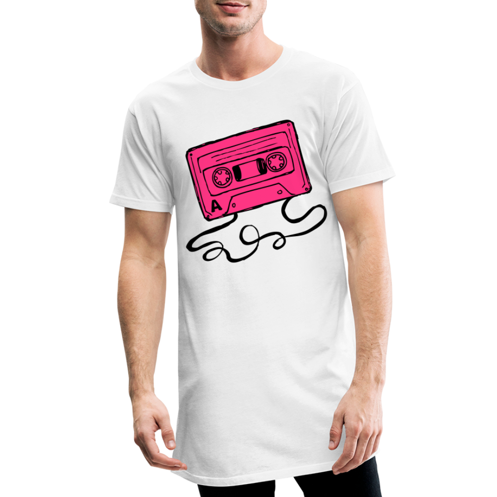 Deveram Herren-Langkörper-Urban-T-Shirt - Weiß