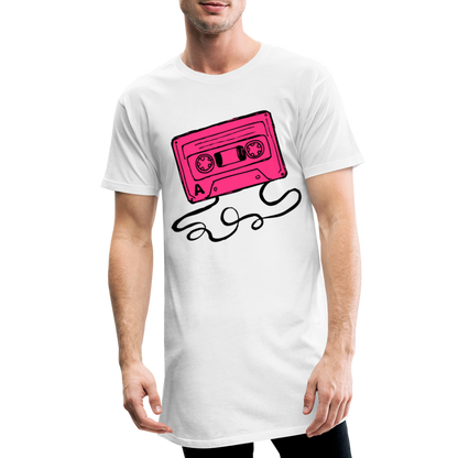 Deveram Herren-Langkörper-Urban-T-Shirt - Weiß