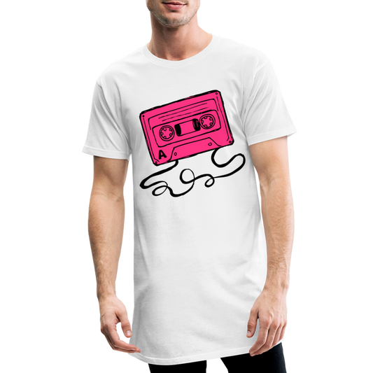 Deveram Herren-Langkörper-Urban-T-Shirt - Weiß