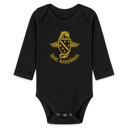 Ljuti Krajisnici Baby Bio-Langarm-Body - Schwarz