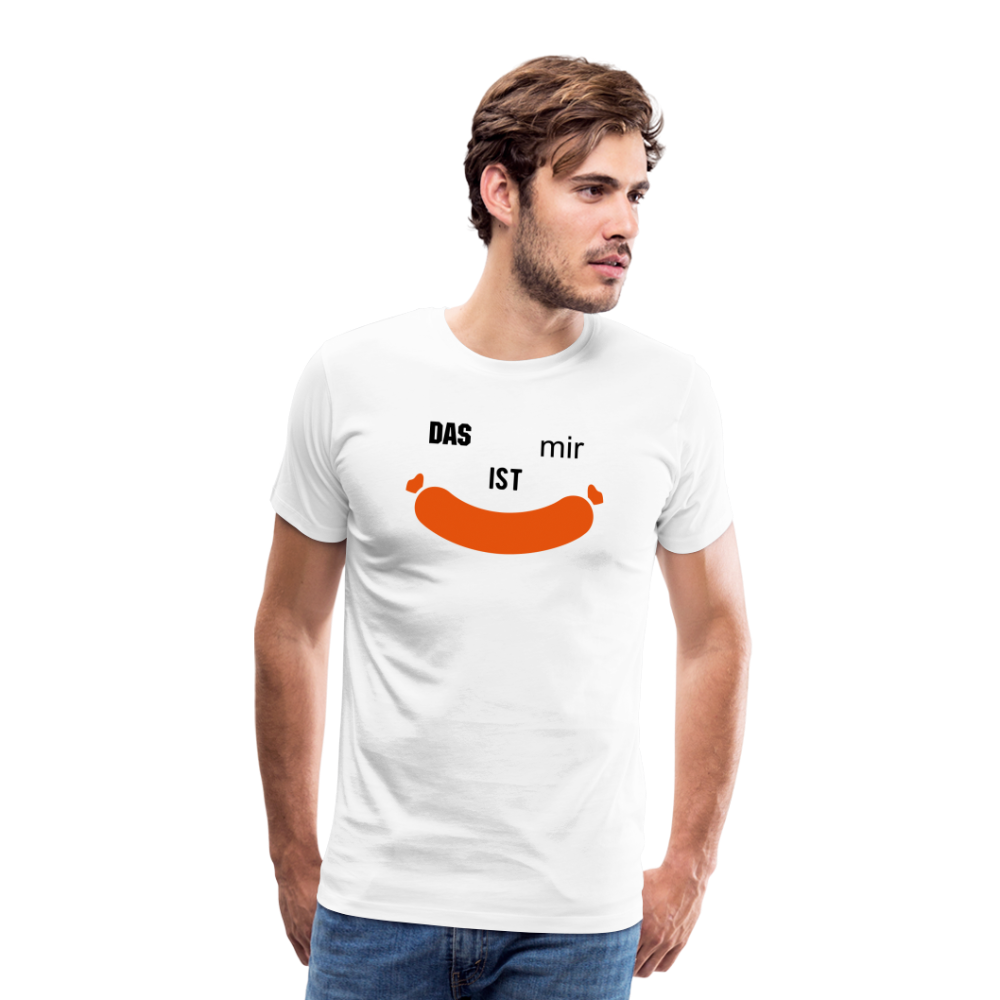 Das ist mir Wurst Herren Premium Baumwoll-T-Shirt - Weiß